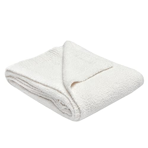 Image of Sleepdown Boucle Chenille Throw Soft Touch Fluffy Fleece Over Sofa Bed Couch Warm Cosy Luxury Blanket Bedspread - Cream - 130cm x 150cm