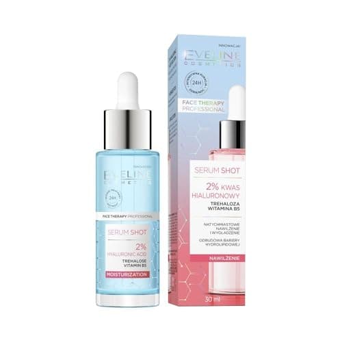 Image of Eveline Cosmetics Face Therapy Professional Hydrating Serum with 2% Hyaluronic Acid for Face, Neck & Décolleté - Moisturizing & Anti-Aging Treatment - 30ml