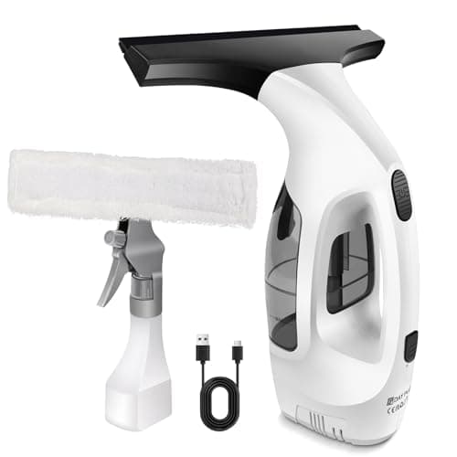 Image of Rechargeable Window Vacuum Cleaner with 150ml Tank, Cordless Window Squeegee for Streak-Free Cleaning on Windows, Mirrors & Tiles