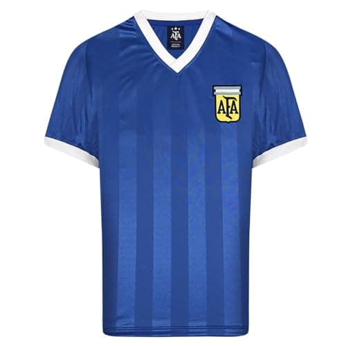 Image of Score Draw Mens Argentina Away Shirt 1986 Blue/White L