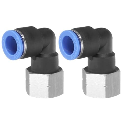 Image of sourcing map 2pcs 90 Push to Connect Fittings 12mm Tube OD x 1/2" NPT Female Thread Elbow Fitting Quick Connect Air Hose Pneumatic Push Lock Connector for Water Gas Oil Pipe