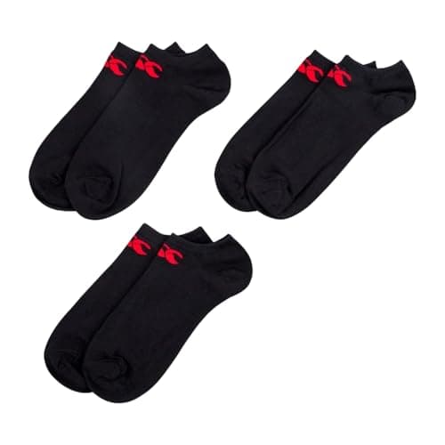 Image of Canterbury Adult Unisex Trainer Liner 3 Pack Socks | Gym Socks | Cotton Rich | CCC Logo Socks, Black/Red, L