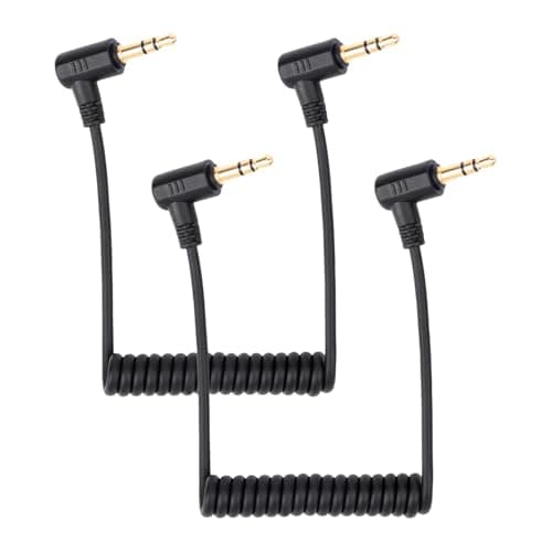 Image of Gosknor 2pcs 3.5mm Microphone Cable, Mic Cord for Cameras Microphone Cable Compatible with DJI Mic 2 & Rode Microphone Wireless Pro Coiled Dual 3.5mm TRS Patch Cable Audio Mic