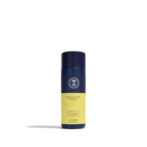 Image of Neal's Yard Remedies Baby Powder, Organic, Talc-Free, Fragrance-Free, Gentle Ingredients for Baby Soft Skin, Vegan & Cruelty-Free, 75g