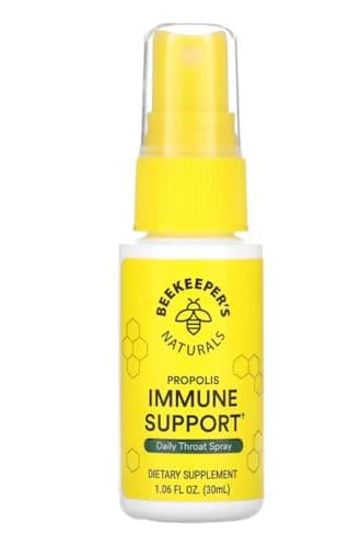 Image of Beekeeper's Naturals Propolis Throat Spray by - 85% Bee Propolis Extract, Natural Immune Support & Sore Throat Relief - Antioxidants, Keto, Paleo, Gluten-Free 1.06 oz Pack of 1