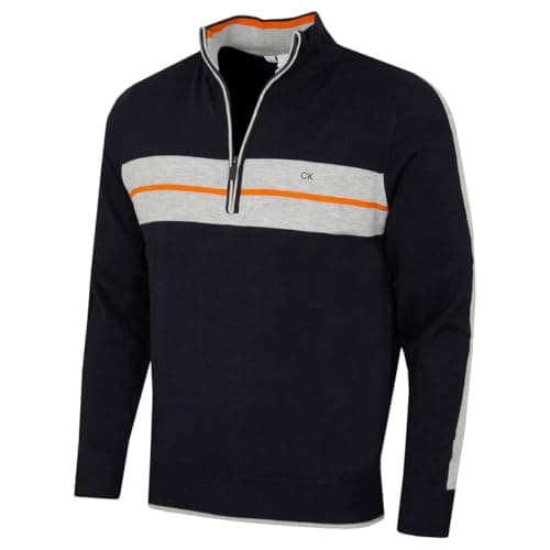 Image of Calvin Klein Golf Mens CK Vertex Half Zip Neck Sweater - Navy - 3XL