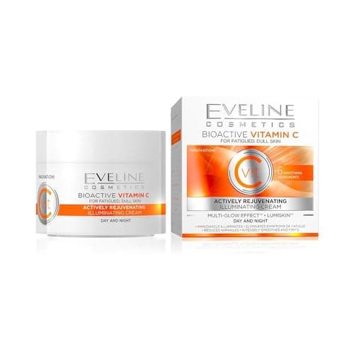 Image of Eveline Cosmetics Bioactive Vitamin C Luminizing Anti-Aging Day/Night Cream with Vitamin C - Brightening & Smoothing Formula with 6 Active Ingredients, For Tired and Dull Skin, Vegan