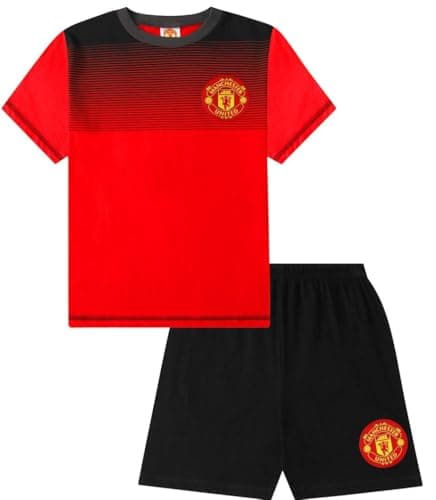 Image of Manchester United Football Club Short Pyjamas Cotton Red Black (7-8 Years)