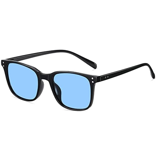 Image of SHEEN KELLY Polarized Square Blue Tinted Glasses For Men Women Sunglasses TAC Lens