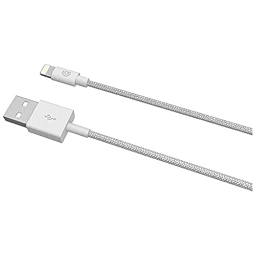 Image of Griffin Charge & Sync Braided Cable with MFi Lightning Connector for iPhone & iPad (1 metre) (Silver)
