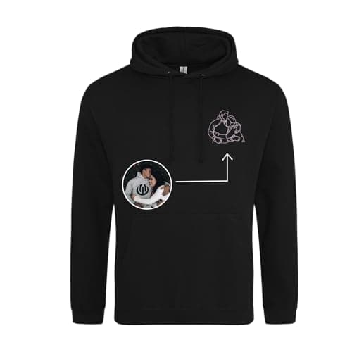 Image of Crafted Memories - Custom Embroidered Faceless Portrait Outline Hoodie | Personalised Unisex Design | Ethical & Sustainable Cotton-Blend | Crafted Memories Embroidered Jumper | Matching Couples Sweat