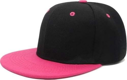 Image of YeeHeen Snapback Hat Flat Bill Visor Hats Adjustable Hip Hop Baseball Cap for Women Men Black Rose Red