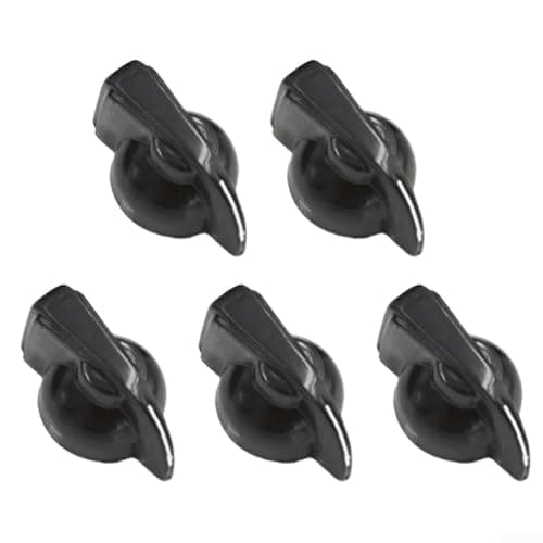 Image of 5 Pcs Bakelite Potentiometer Knobs With Brass Insert For 6mm Shaft, Black Pointer For Dial For Audio Radio And Electronic Equipment, 31mm Length(Black)