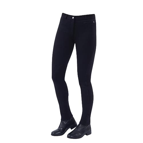 Image of Dublin Supa-Fit Zip Up Knee Patch Jodhpurs, Black, Ladies 16/34"