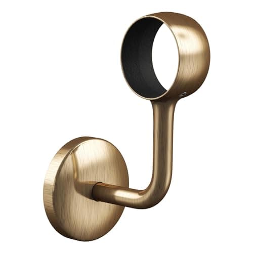 Image of Rothley Bannister Staircase Handrail Wall Bracket 40mm Diameter in Antique Brass - Fitting with Covered Fixings for Home Interior Stair Rails