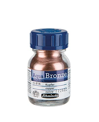 Image of Schmincke - Aqua-Bronze, copper, 20 ml, 15 814 032, shiny metallic effects on gouache and watercolour paintings, paper, cardboard, painting board, canvas