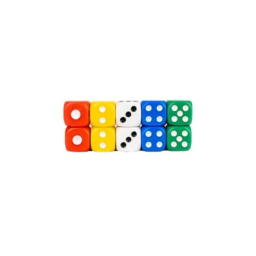 Image of Storm&Lighthouse 10 Pack Six-Sided Dice Coloured Dice Game D6 Set Smoother Rolling No Harmful Materials 1.4cm (1)