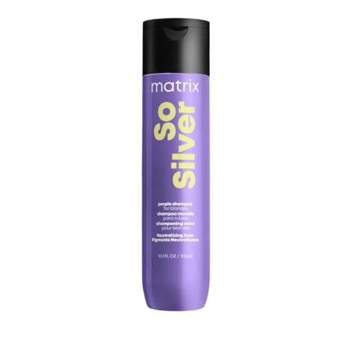 Image of Matrix So Silver Purple Toning Shampoo, Neutralises Unwanted Yellow Undertones and Illuminates Colour, 300ml, For Blonde, Platinum, Grey and Silver Hair