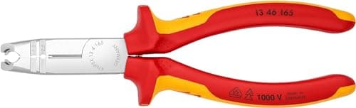 Image of KNIPEX Stripping Pliers Chrome-Plated Insulated with Multi-Component Grips, VDE-Tested 165 mm, 13 46 165