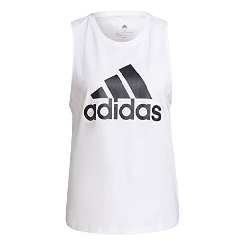 Image of adidas Women's Essentials Linear Slim Tank Top, White/Black, XS
