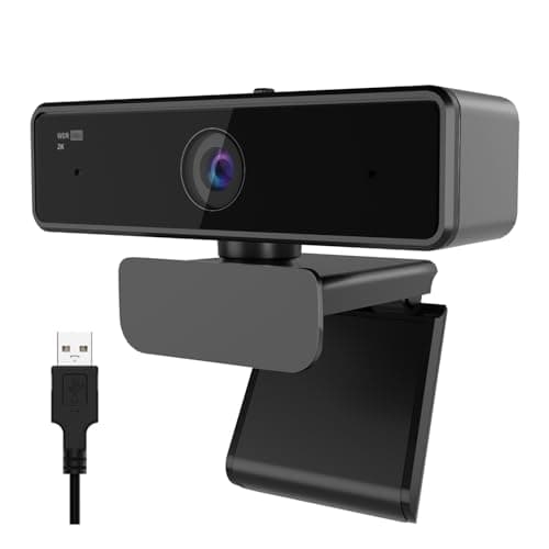 Image of Nuroum V11 2K Webcam for PC, with Noise-Cancelling Microphone & Privacy Cover, 90° Wide Angle 1080P/60fps, USB Plug&Play Computer Web Camera for Laptop/Desktop, Video Calling/Conferencing, grey