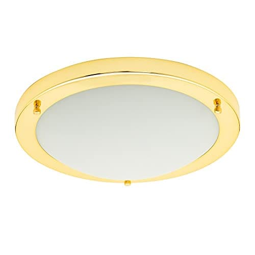 Image of LITECRAFT Mari Ceiling Light Bathroom IP44 Rated Flush Fitting - (Brass, Large, 18 Watt)