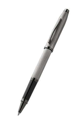 Image of Cross Century II Polished Slate Gray Engraved Diamond Pattern with Slate Gray PVD Appointments Selectip Rollerball Pen