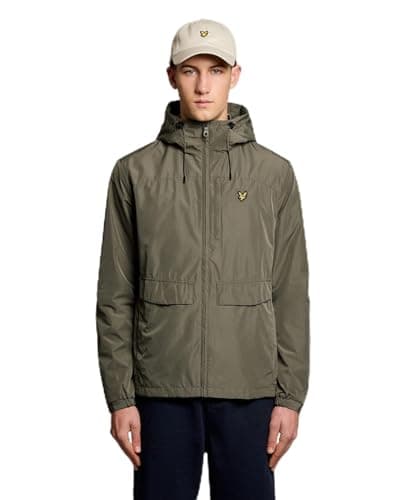 Image of Lyle & Scott Jackets Lightweight Hooded Zip Through Jacket X569 Khaki Ash, M
