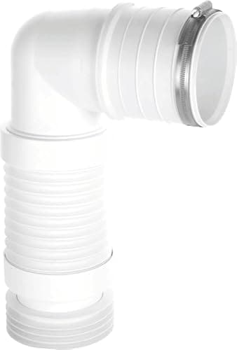 Image of McAlpine Short 90 Degree Back to Wall Flexible WC Connector 110mm Outlet WC-CON8F18-BTW