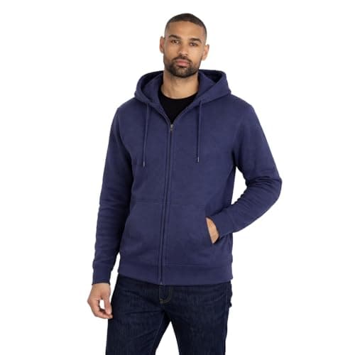 Image of Style It Up Adults Unisex Mens Ladies Full Zip Hoodies Womens Fleece Sweatshirt Plain Top (Navy,2XL)