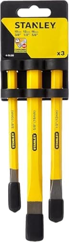 Image of STANLEY 3 Piece Cold Chisel Set from Long Life Hardened Chrome-Vanadium Steel, 4-18-0298