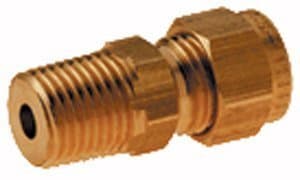 Image of Hoses&Couplings Online - 4Mm Od X 1/8" Bspt Male Threaded Straight Brass Compression Stud Coupling