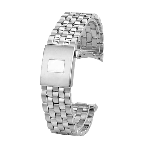 Image of CIEMJSYNF 316L Solid Arc Stainless Steel Watch Band Compatible With IWC Pilot Mark 20 Curved End Metal Strap Men Bracelet Wristband 20mm