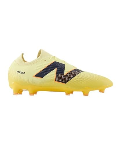 Image of New Balance Unisex-Adult Tekela Magia Low Laced Fg V4+ Soccer Shoe, Parchment/Clementine/Hot Mango, 13 Wide Women/11.5 Men