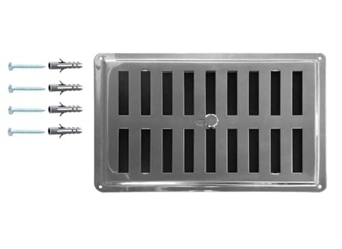Image of Adjustable Stainless Steel Non-Magnetic Ventilation Grille – Regulated Air Vent Grid INOX AISI 316, Adjustable Convection Air Outlet/Inlet Grille, Air Diffuser. (23 x 15 cm / 9 x 6 inches)