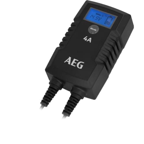 Image of AEG Automotive 10616 Microprocessor Charger for Car Battery LD 4.0, 4 Amp for 6/12 V, 9-HF Charging Levels, Auto Start Function, Comfort Connection