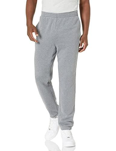 Image of Amazon Essentials Men's Closed Bottom Fleece Joggers (Available in Big & Tall), Grey Heather, S