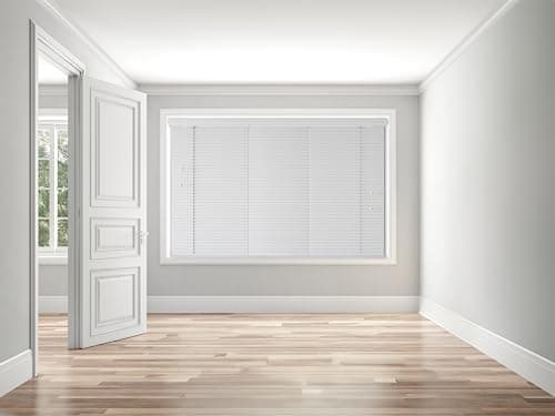 Image of Real Wood Venetian Blind [White, 120cm Width x 200cm Drop, Tape]