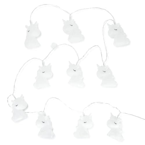 Image of ValueLights | Set of 10 Battery Powered Unicorn Fairy String Lights, Decoration Fairy Lights, String Lights for Kids Bedroom | Wall Lights & Home Improvements Essential