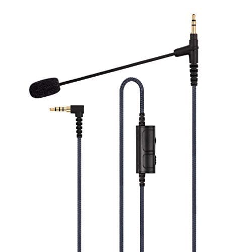 Image of HansnBy Boom Gaming Microphone Cable Compatible with Game PS4 Xbox One PC Laptop Phone And Sony MDRXB950BT, MDRXB650BT, MDR1000X, MDR100ABN, WH1000XM2,MDR-1A Headphone - Volume Control And Mute Switch