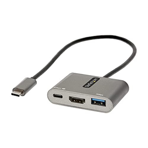 Image of StarTech.com USB C Multiport Adapter, USB-C to HDMI 4K Video, 100W PD Pass-Through, USB 3.0 Hub 5Gbps (1xType-C/1xA), USB-C Mini Dock, USB-C Travel Dock, Portable Laptop Docking Station (CDP2HDUACP2)