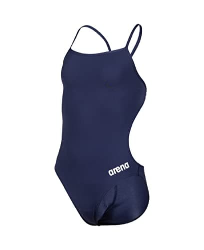 Image of ARENA Solid Challenge Team Junior Girl's One-piece Swimsuit, Fast-Drying Sports Swimwear, MaxLife Fabric with Maximum Chlorine Resistance and UPF 50+ UV Protection Navy-White