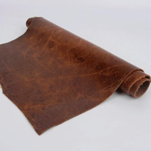 Image of OMEVU Brown Real Grain Cowhide Leather Genuine Leather Soft Cow Calf Skin Leather Whole Spelt For Decorate
