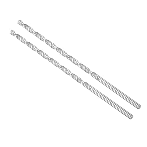Image of CoCud Extra Long High Speed Steel Twist Drill Bits, 6mm Diameter 250mm Length, Straight Twist Jobber Drill Bit - (Applications: for Metal Woodwork Plastic Aluminum), 2-Pieces