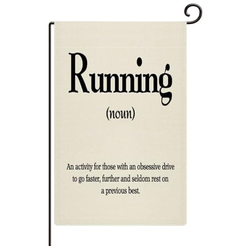 Image of Running Noun Definition Garden Flags 12x18 Inch Weather Resistant Retro Words with Definition Yard Flags Funny Minimalist Dictionary Welcome House Flag Lawn Signs Banners for Home Outdoor