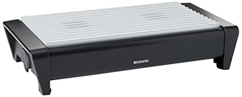 Image of Brabantia 477140 Food Warmer, 2 Burner - Matt Black with Grey Grill, 40 x 20 x 10 cm