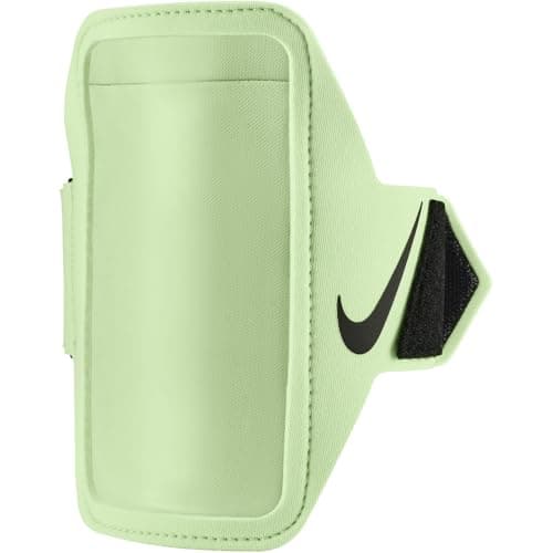 Image of Nike Lean Armband Plus Smartphone Sports Armband Running Fitness Jogging Phone Holder Armband Reflective Running Accessories, Vapor Green/Black/Black, One Size