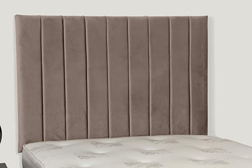 Image of 36 INCH HEIGHT PORTLAND HEADBOARD IN PLUSH VELVET FABRIC (Mink, Super King)