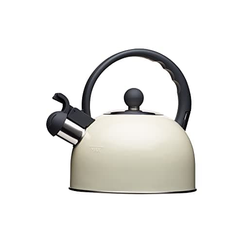 Image of KitchenCraft Living Nostalgia Stove Top Kettle, Whistling, Induction, KitchenCraft’s 1 Year Guarantee, Metal, 1.3 Litre, Cream