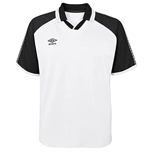 Image of Umbro Mens Retro Spin Johnny Collar Jersey, Black Beauty/White, Large